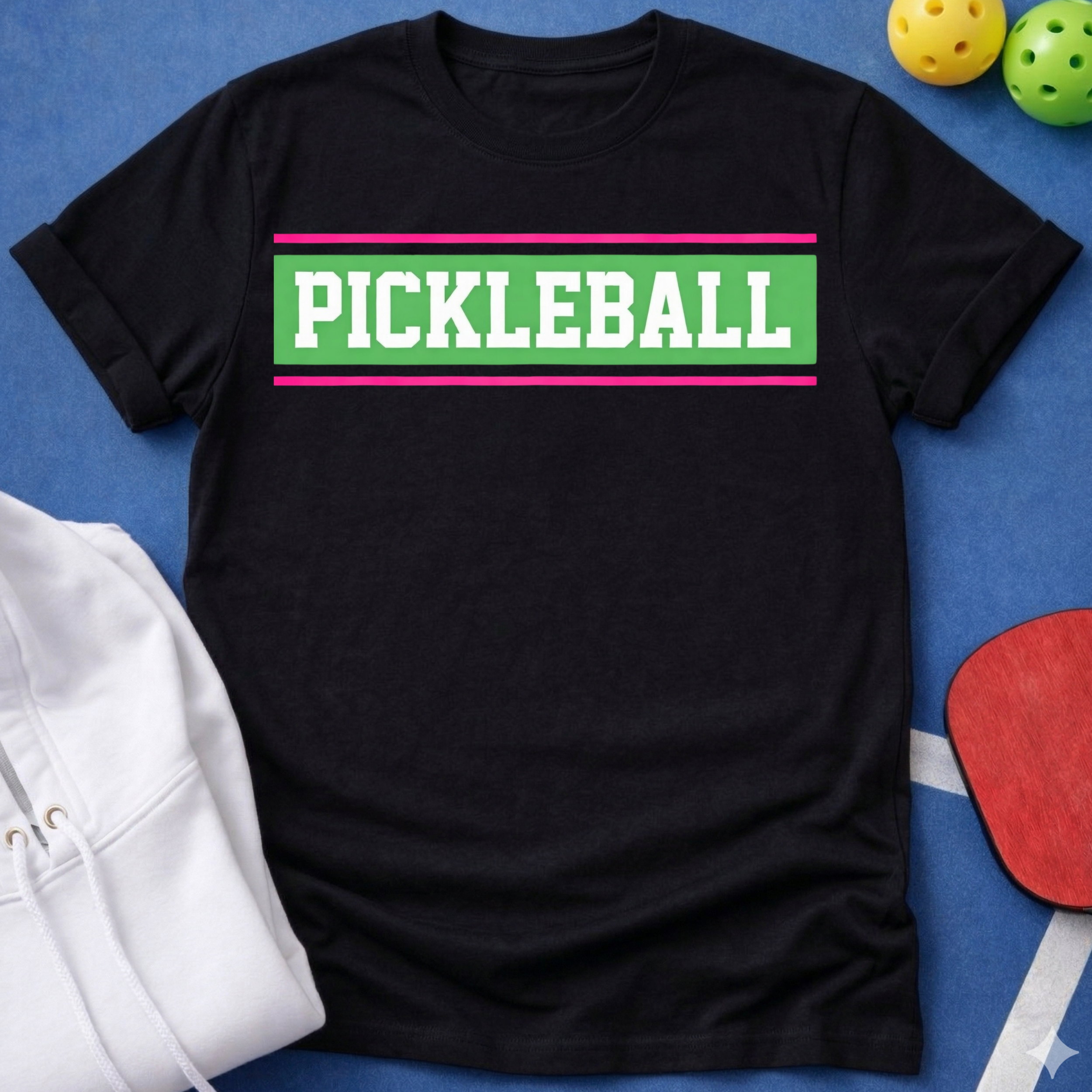 Pickleball Green Line T-Shirt