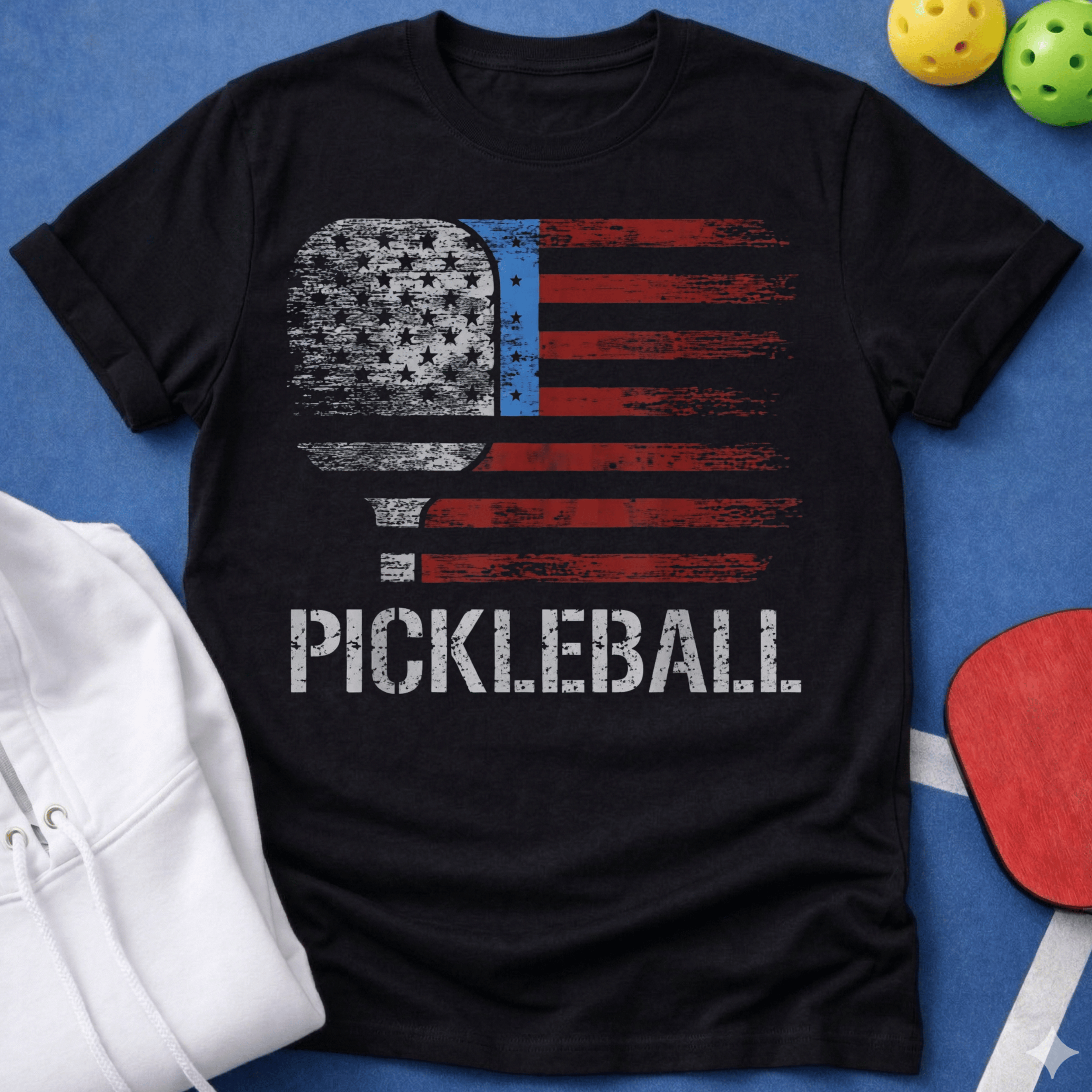 Flag Paddle Pickleball T-Shirt
