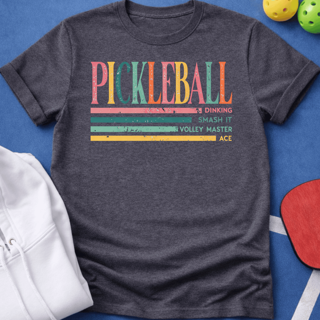 Pickleball Multi Color Lines T-Shirt