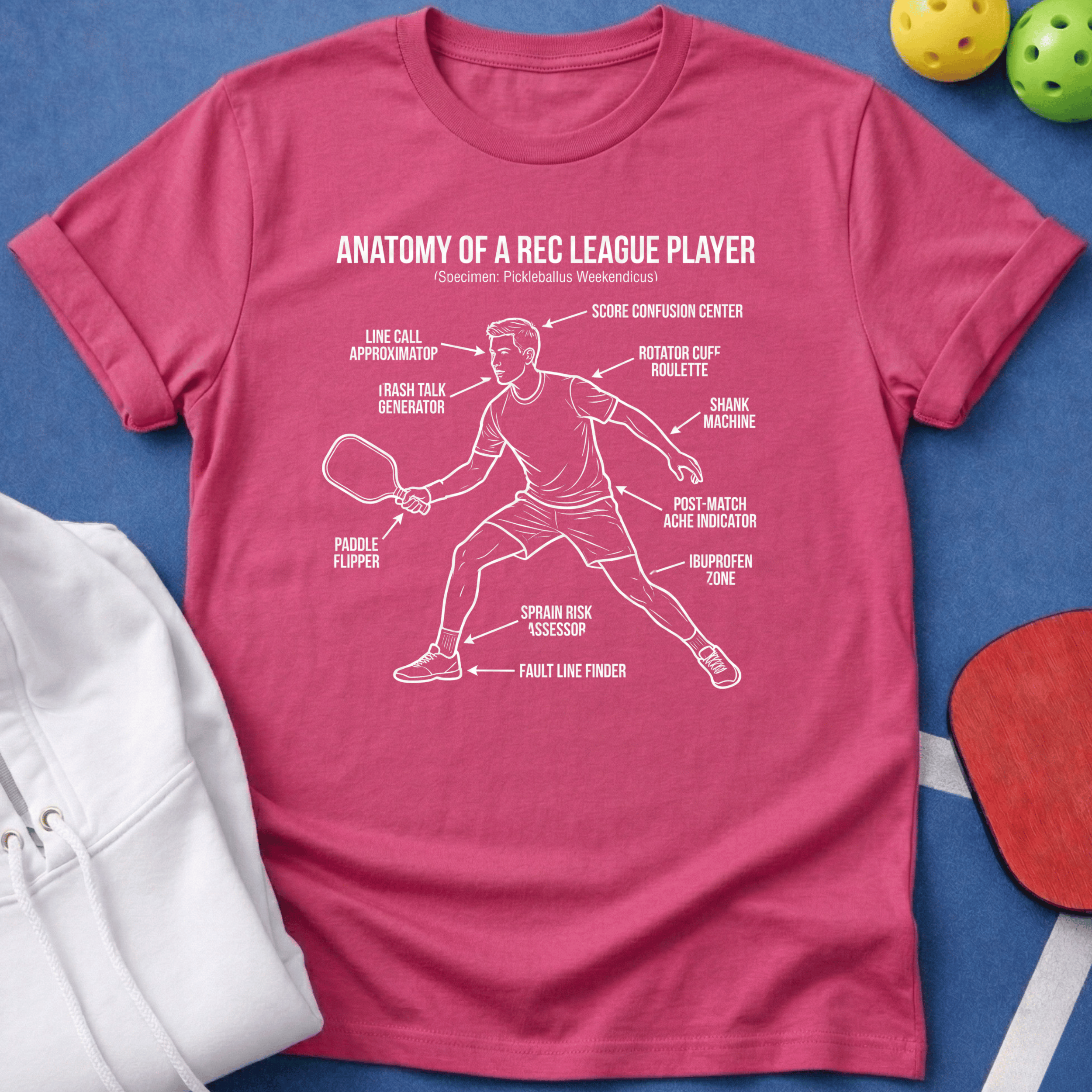 Anatomy of the Pickleball Player T-Shirt