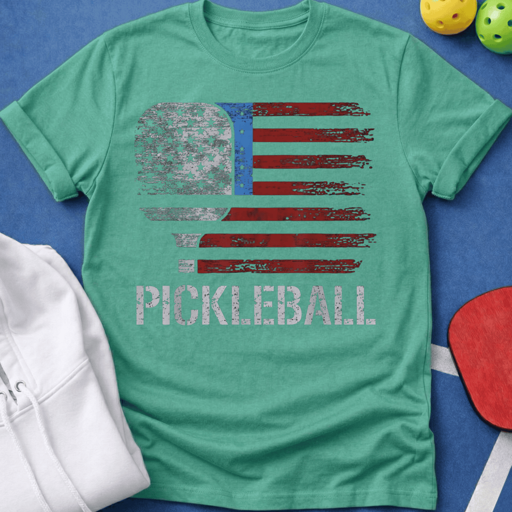 Flag Paddle Pickleball T-Shirt
