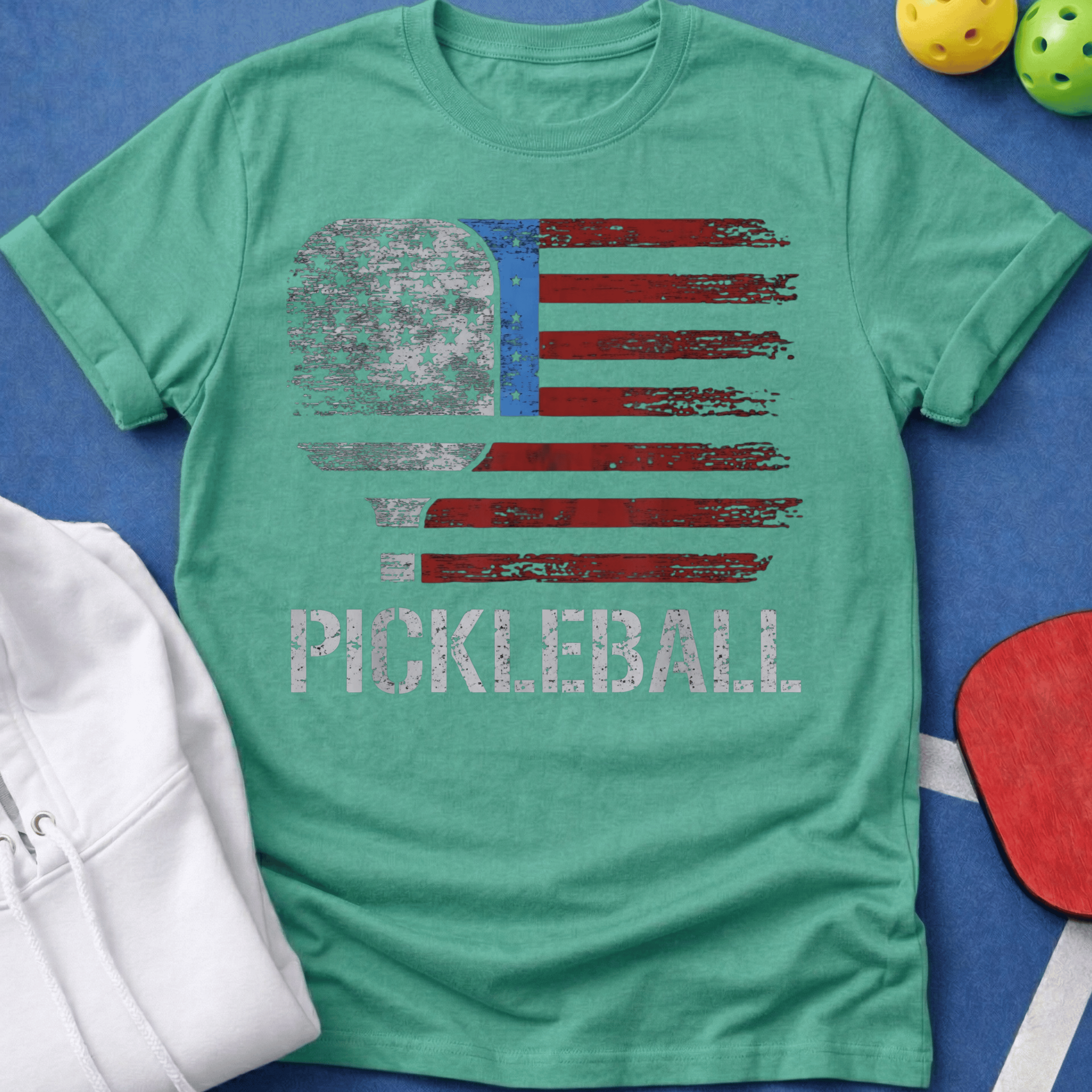 Flag Paddle Pickleball T-Shirt