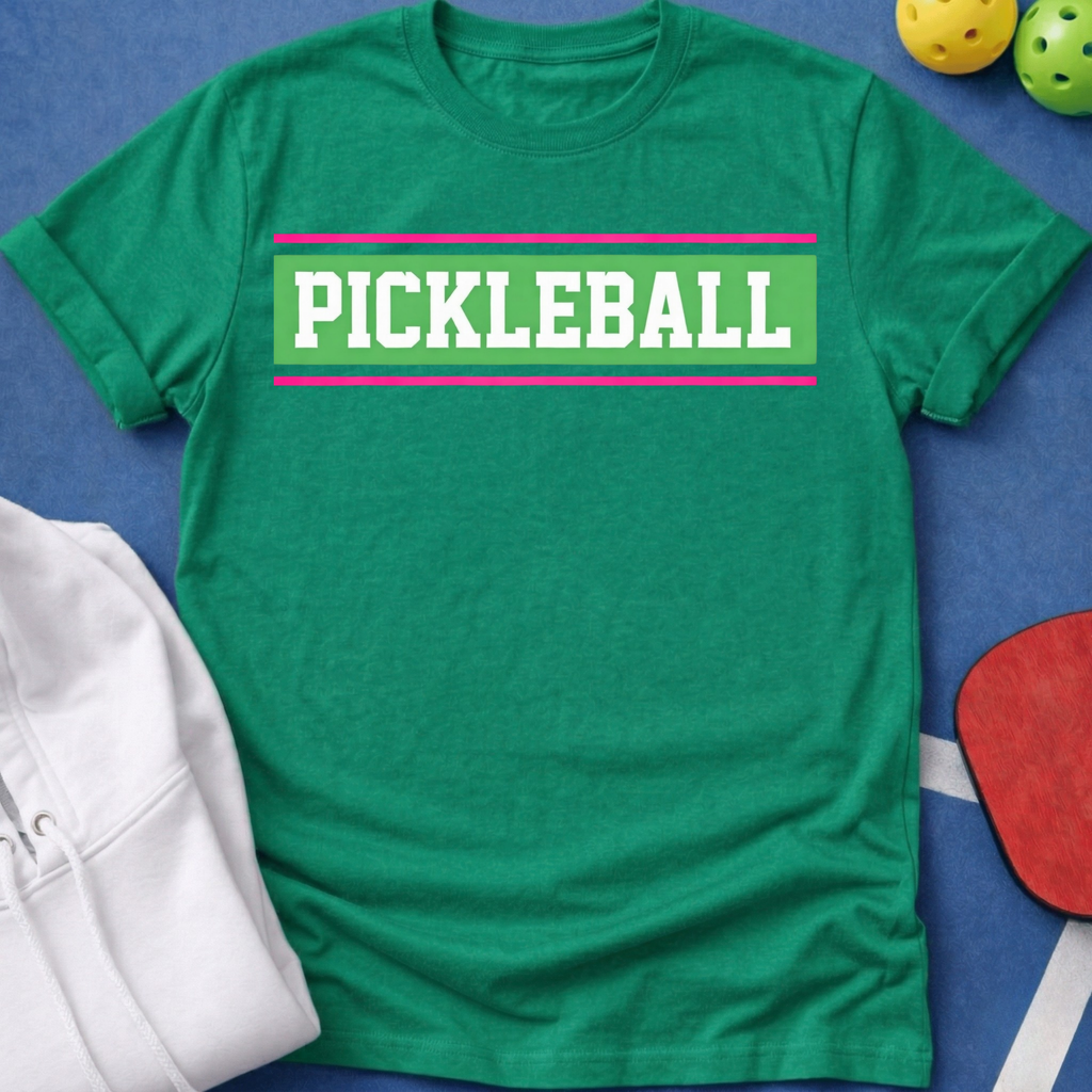 Pickleball Green Line T-Shirt