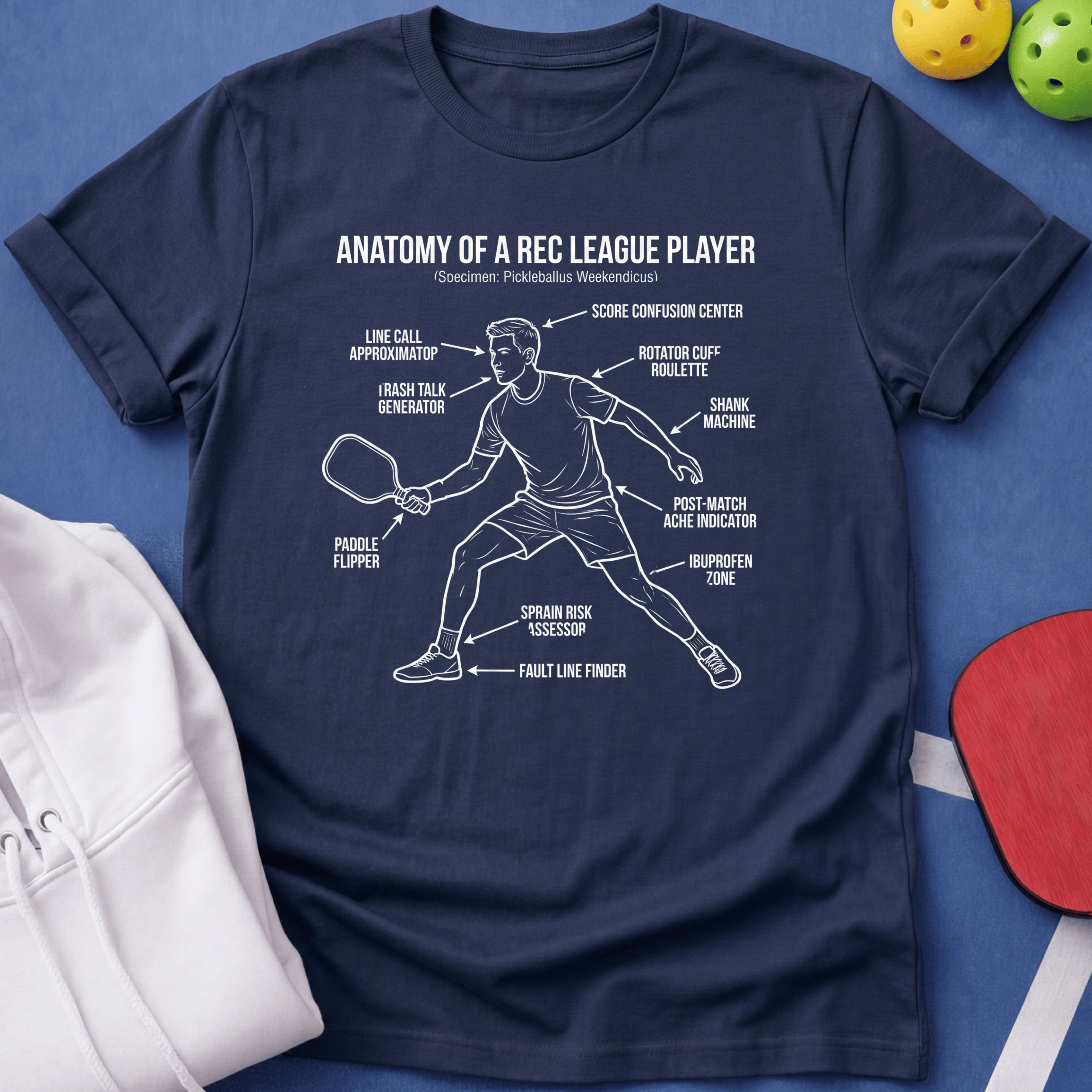Anatomy of the Pickleball Player T-Shirt