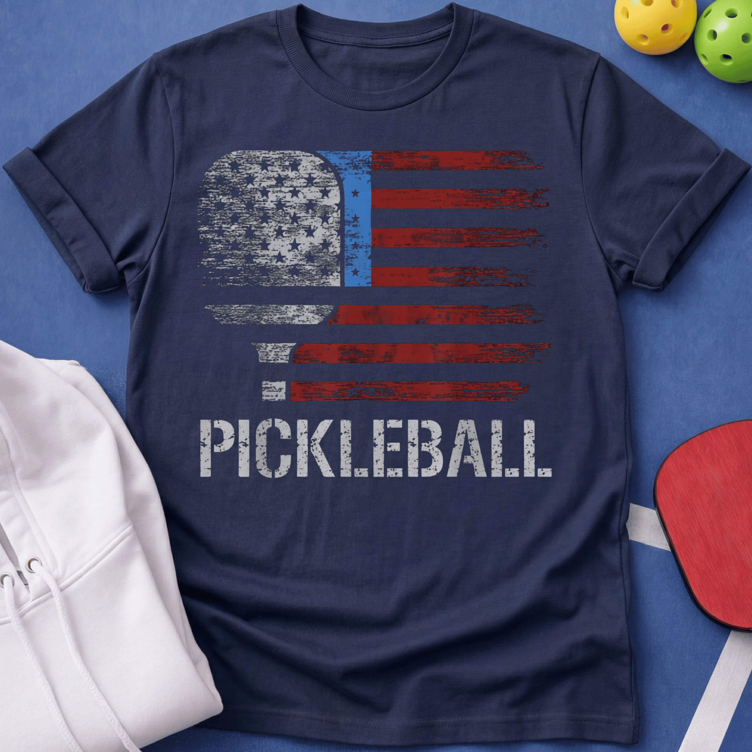 Flag Paddle Pickleball T-Shirt