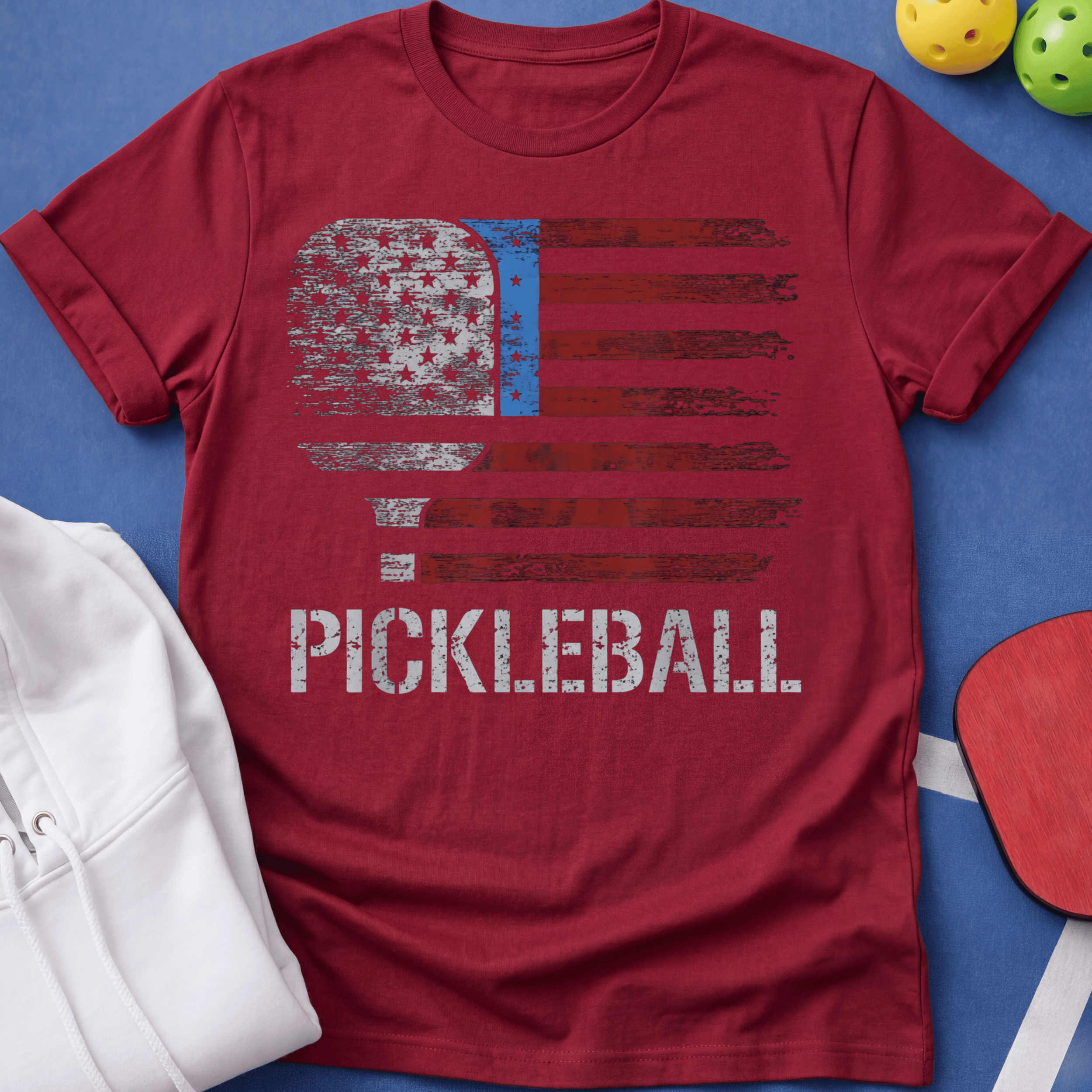Flag Paddle Pickleball T-Shirt