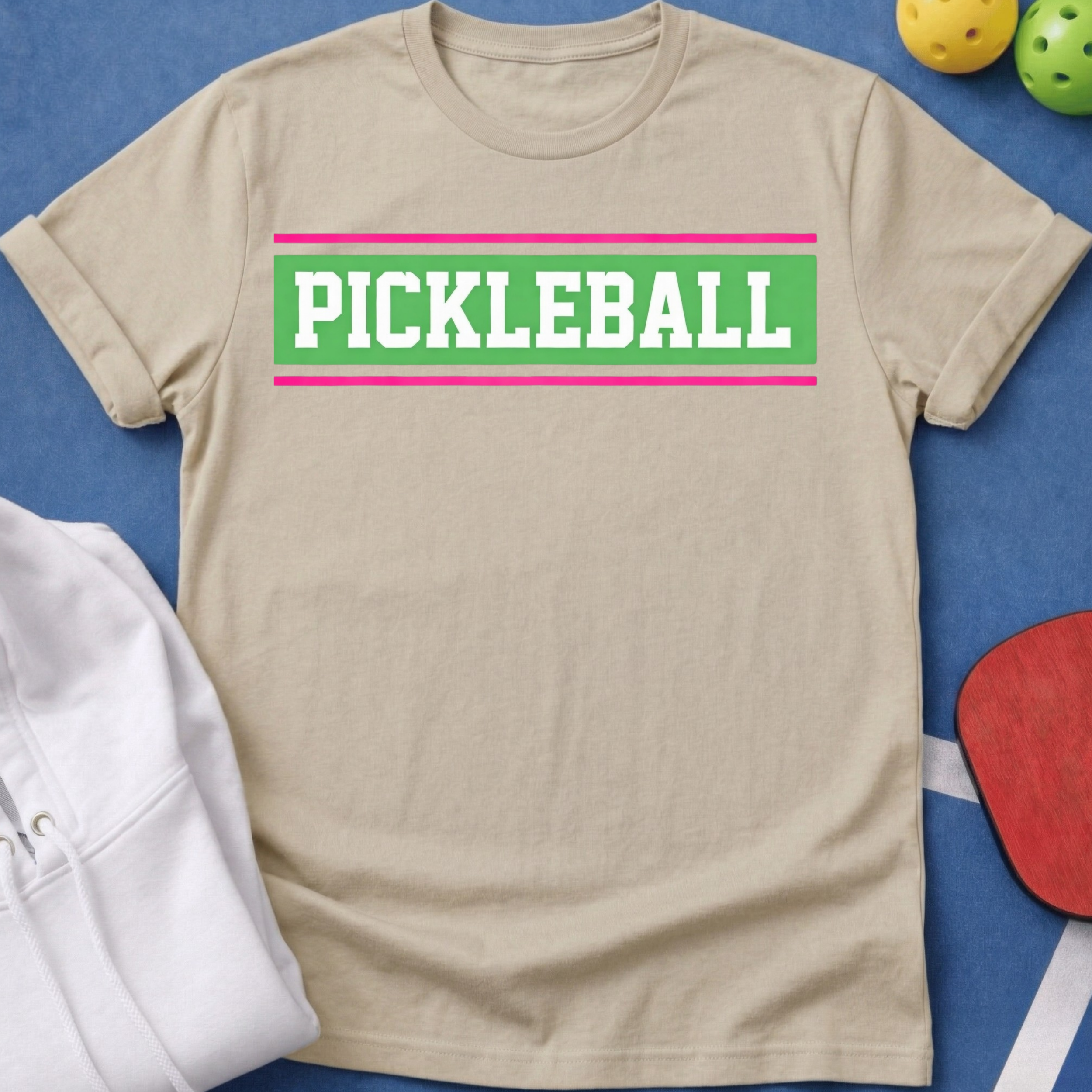 Pickleball Green Line T-Shirt