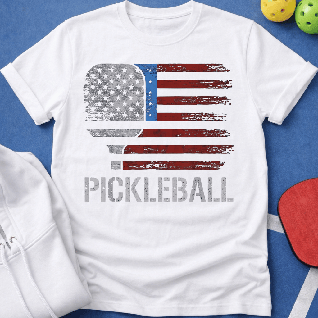 Flag Paddle Pickleball T-Shirt