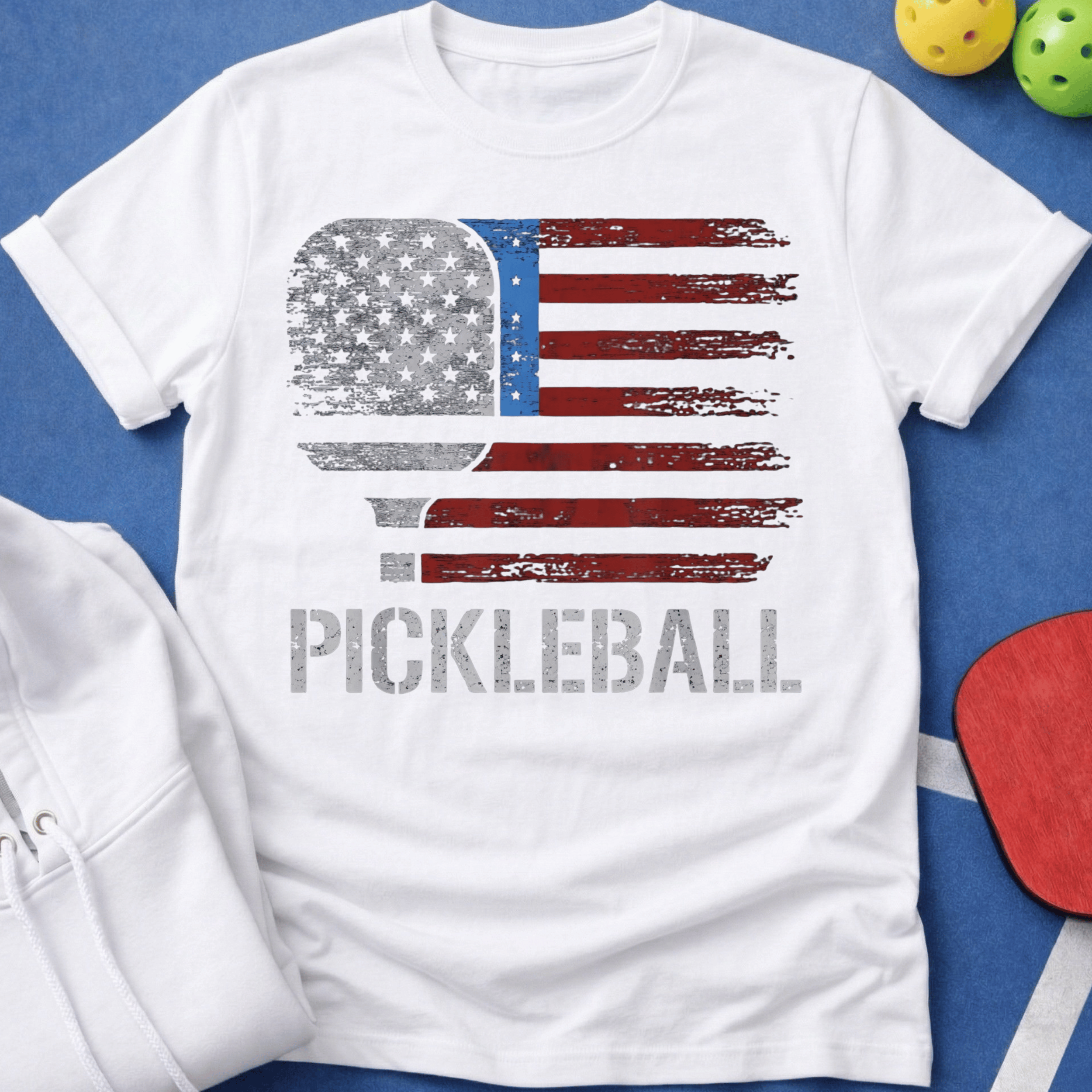 Flag Paddle Pickleball T-Shirt