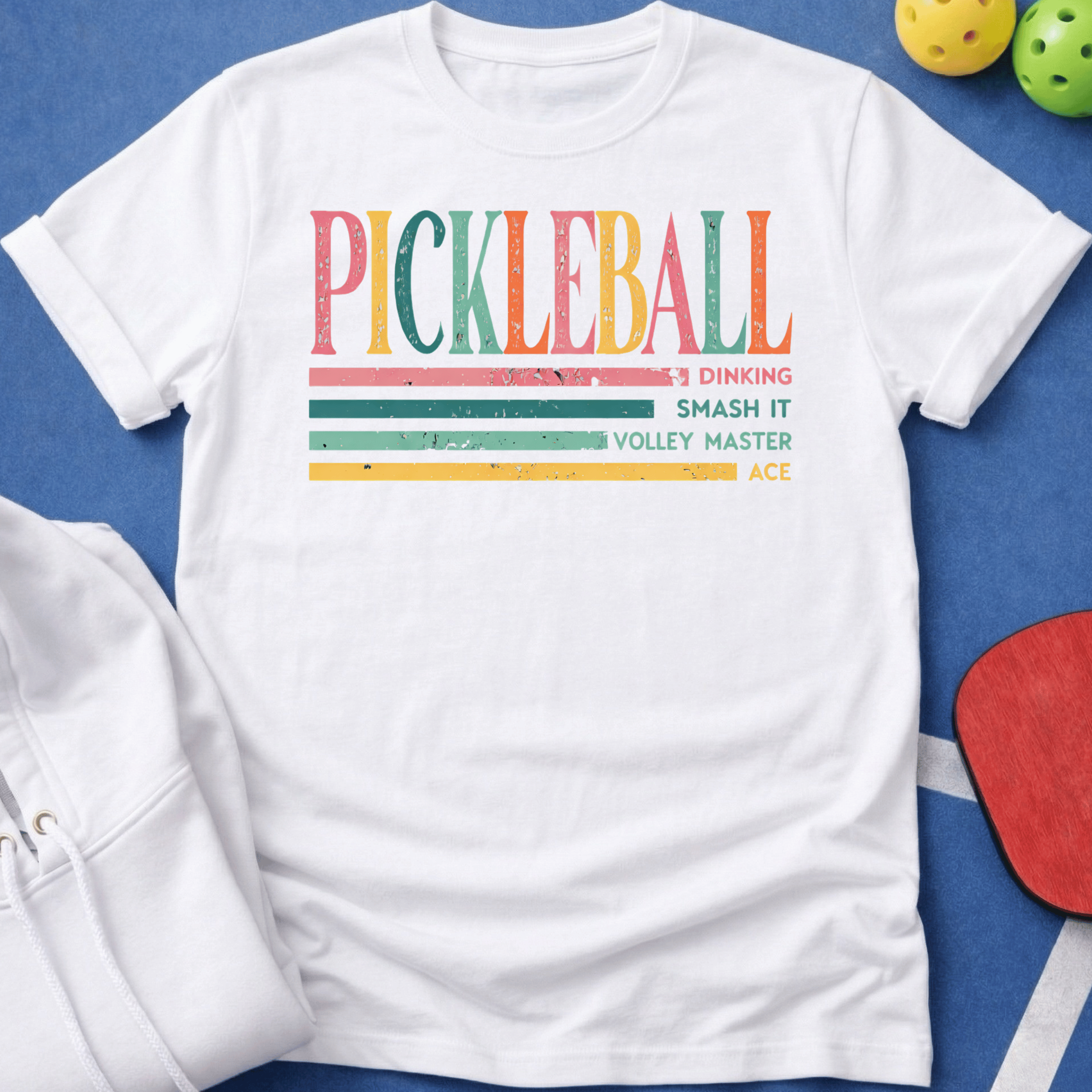 Pickleball Multi Color Lines T-Shirt