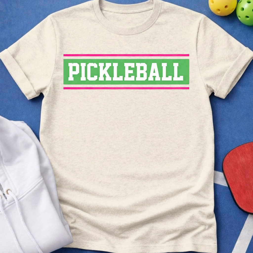 Pickleball Green Line T-Shirt