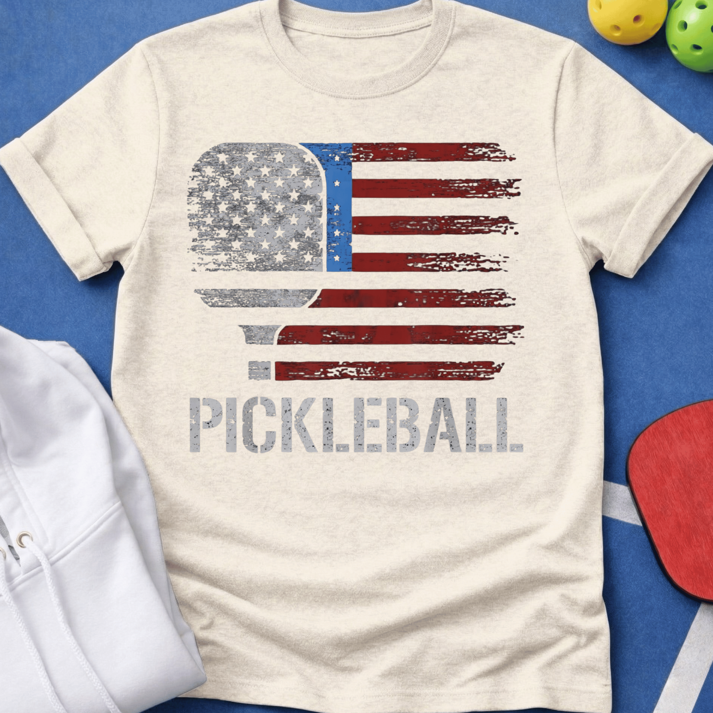 Flag Paddle Pickleball T-Shirt